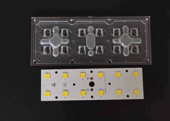12-In-1 7070 SMD LED Street Light Module Outdoor Lighting Lens With 158x103 Degree