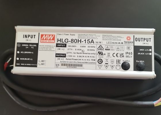 MEAN WELL HLG-80H-15A 75W 15V 5A IP65 LED-driver Constante spanning en constante stroom LED-voeding