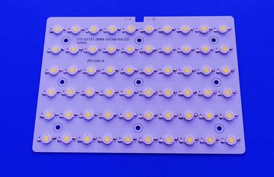 60W Lens SMD LED PCB-bord met Bridgelux-chips en 10 series 6 parallelle schakeling voor straatlichtmodule