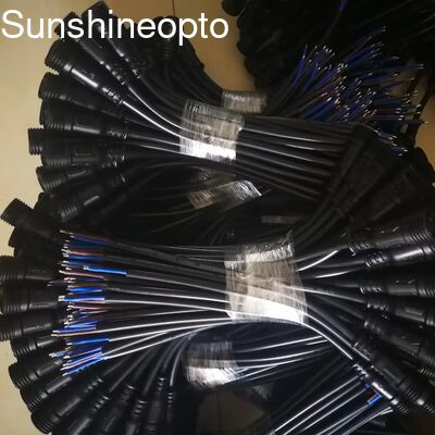 3-pins waterdichte mannelijke / vrouwelijke M12/M19 elektrische draad IP67 24AWG kabelconnector