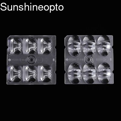 Groothandel 50x50 mm optische PC/PMMA LED-lenzen met 95% doorstraling voor LED-verlichting