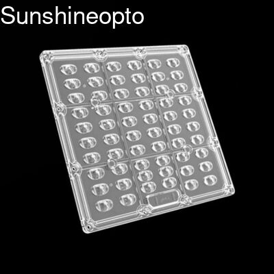 175x175mm 5050 SMD LED Array Lens TYPE2 Beam Angle Square Light Lens voor 60W 120W straatverlichting