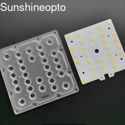 SMD 5050 50W LED PCB Board 80x140 Grade Beam Angle Lens voor LED Street Light Module