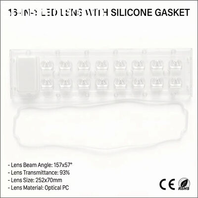 252×70mm waterdichte IP65 LED-arraylens optische pc-lens voor LED-straatverlichtingsmodules